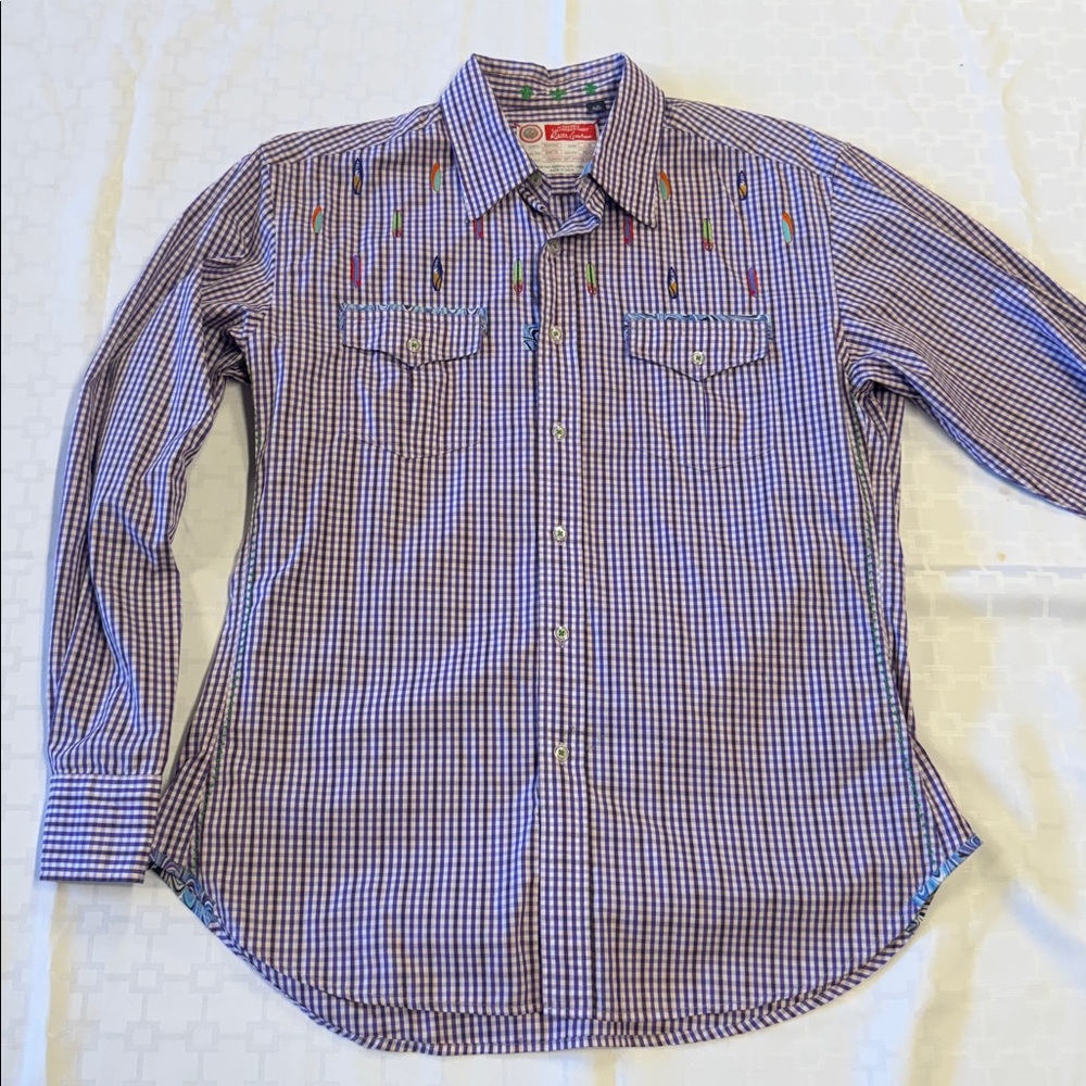 Robert Graham Purple Plaid Multicolored Button Down Shirt